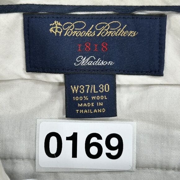 Brooks Brothers Pants Men's Gray 37x30 Preppy Casual Cuffed Chino 1818 Madison - Picture 14 of 14